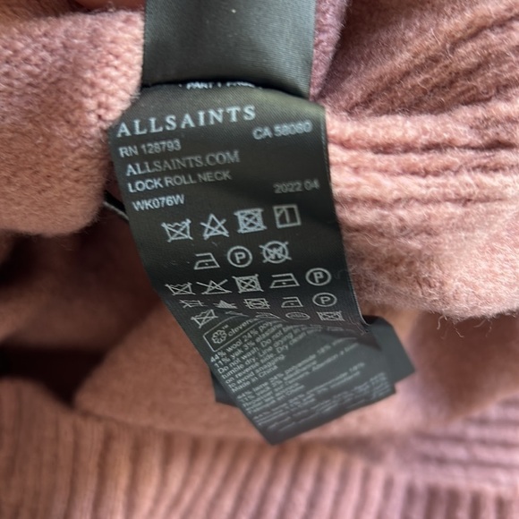 NWT AllSaints Lock Roll Neck Sweater, rose pink. Beautiful, ladies size medium. - Picture 6 of 8